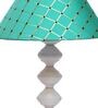 Green Shade Table Lamp With Metal Base