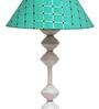 Green Shade Table Lamp With Metal Base