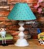 Green Shade Table Lamp With Metal Base