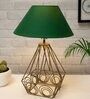 Green Shade Table Lamp With Metal Base