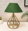 Green Shade Table Lamp With Metal Base