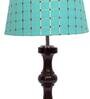 Admiration Green Fabric Shade Night Lamp With Wood Base