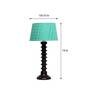 Fashionable Green Fabric Shade Night Lamp With Wood Base