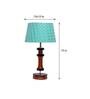 Verona Green Fabric Shade Night Lamp With Wood Base