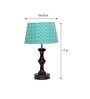 Admiration Green Fabric Shade Night Lamp With Wood Base