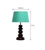 Smokey Green Fabric Shade Night Lamp With Wood Base