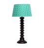 Fashionable Green Fabric Shade Night Lamp With Wood Base