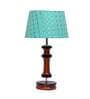 Verona Green Fabric Shade Night Lamp With Wood Base