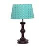 Admiration Green Fabric Shade Night Lamp With Wood Base
