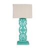 Green Shade Table Lamp With Wooden Base