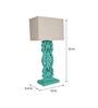 Green Shade Table Lamp With Wooden Base