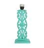 Green Shade Table Lamp With Wooden Base