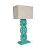 Green Shade Table Lamp With Wooden Base