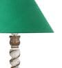 Green Shade Table Lamp With Wooden Base