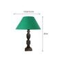 Green Shade Table Lamp With Wooden Base