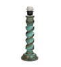 Green Shade Table Lamp With Wooden Base