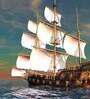 Green Ship On The Ocean Canvas Wall Painting