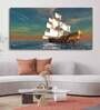 Green Ship On The Ocean Canvas Wall Painting