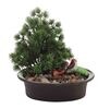 Green Shoe Horn Shaped Tree With Oar Shaoed Green Leaves Artificial Bonsai Plant with Pot