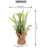 Green Silk Plastic And Jute Artificial Foxtail Grass Arrangement Flower Bunch With Jute Wrap