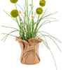 Green Silk Plastic And Jute Chic Artificial Dandelion Arrangement Flower Bunch With Jute Wrap