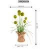 Green Silk Plastic And Jute Chic Artificial Dandelion Arrangement Flower Bunch With Jute Wrap