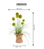 Green Silk Plastic And Jute Chic Artificial Dandelion Arrangement Flower Bunch With Jute Wrap