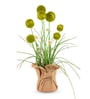 Green Silk Plastic And Jute Chic Artificial Dandelion Arrangement Flower Bunch With Jute Wrap