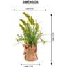 Green Silk Plastic And Jute Faux Pampas Grass Arrangement Flower Bunch With Jute Wrap