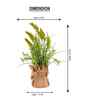 Green Silk Plastic And Jute Faux Pampas Grass Arrangement Flower Bunch With Jute Wrap