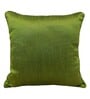 Green Solid Silk 16 x 16 Inches Cushion Covers (Set of 2)