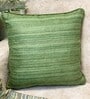 Green Solid Silk 16 x 16 Inches Cushion Covers (Set of 2)