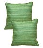 Green Solid Silk 16 x 16 Inches Cushion Covers (Set of 2)