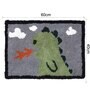 Green Dino Cotton 24x16 Inches AntiSkid Door Mat (1Pc)