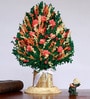 Multicolor Inverted Heart Shaped Sola Natural Dried Flowers On Conical With Wooden Base