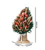 Multicolor Inverted Heart Shaped Sola Natural Dried Flowers On Conical With Wooden Base