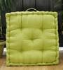 Green Solid Cotton 24x24 Inches Floor Cushion