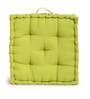 Green Solid Cotton 24x24 Inches Floor Cushion