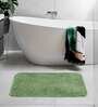 Green Solid 100% Polyester 24x16 Inches AntiSkid Bath Mat