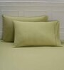 Green Solid 144 TC 100% Cotton Double Bedsheet with 2 Pillow Covers