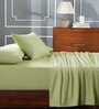 Green Solid 144 TC 100% Cotton Queen Bedsheet with 2 Pillow Covers