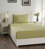 Green Solid 144 TC 100% Cotton Single Bedsheet with 1 Pillow Cover