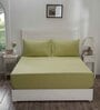 Green Solid 144 TC 100% Cotton Single Bedsheet with 1 Pillow Cover