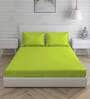 Green Solid 144 TC Cotton King Sized Bed Sheets with 2 Pillow Covers