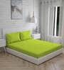 Green Solid 144 TC Cotton King Sized Bed Sheets with 2 Pillow Covers