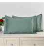 Green Solid 144 TC Cotton King Sized Bedsheet Bedsheet 2 Pillow Shades Collection