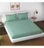 Green Solid 144 TC Cotton King Sized Bedsheet Bedsheet 2 Pillow Shades Collection