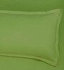 Green Solid 150 TC Glace Cotton Queen Sized Double Bedsheet with 2 Pillow Covers