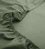 Green Solid 200 TC Cotton Double Bed Fitted Sheet with 2 Pillow Case 24 Collection