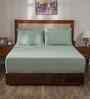 Green Solid 400 TC Cotton King Size Bed Sheet with 2 Pillow Covers 23 Collection
